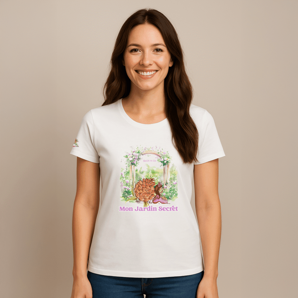 Photo en studio du TShirt Femme "Mon Jardin Secret"