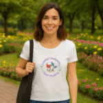 Photo dans le parc du TShirt Femme "Libre Comme Une Plume"