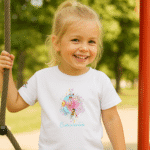 Photo dans le parc du TShirt pour fille "Crois En Tes Rêves" Bleu
