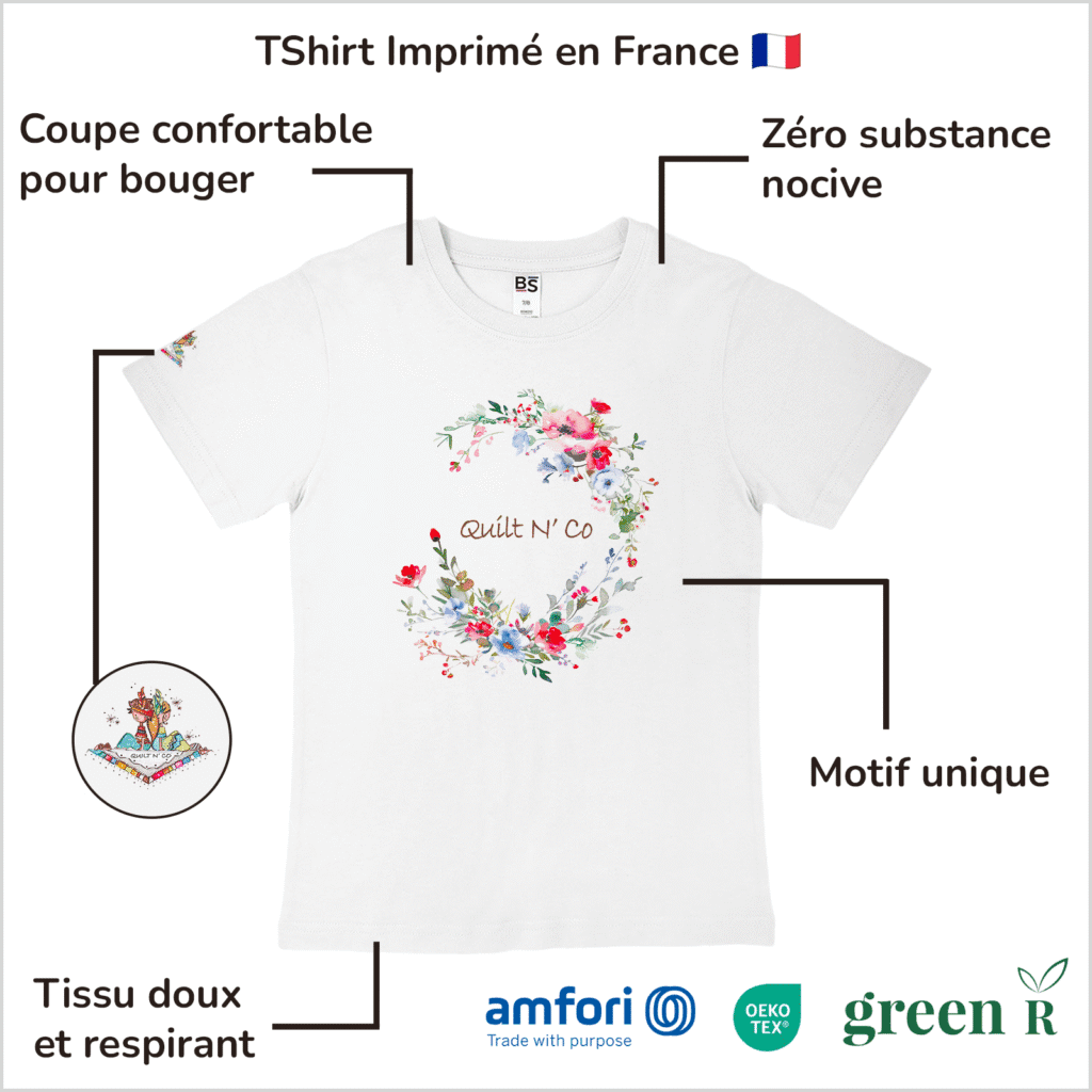 Avantages du T-Shirt pour fille "Quilt N' Co"